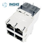 YK-80229ENL cross RJSAE-5384-04 Amphenol Jack Modular Connector RJ45 Right Angle EMI Finger