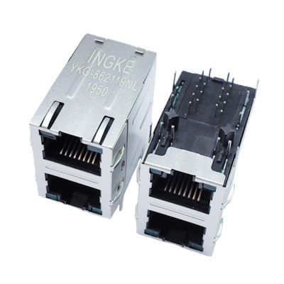 YKG-862119NL cross 1840855-1 TE 1000Base-T 2X1 RJ45 Modular Jack Gigabit Ethernet
