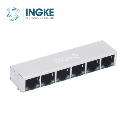 YKJD-861600NL 1X6 Ports 10/100Base-T RJ45 Ethernet Connector with Green/Green LED