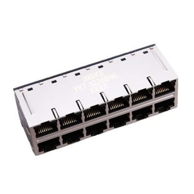 INGKE YKT-12269NL 2x6 Ports 10G Base-T POE Plus RJ45 Magjack Connector