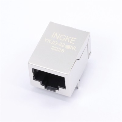 INGKE YKTD-8210NL 10G Base-T Single Port RJ45 Magjack Connector 50µ Gold Plated