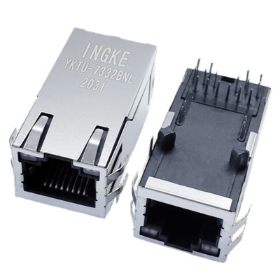 INGKE YKTU-7332BNL 10GBase-T RJ45 Ethernet Connector 10GbE PoE++ 90w Magjack